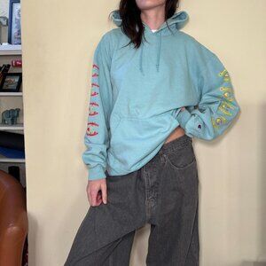 Champion Women's Blue and Green Hoodie